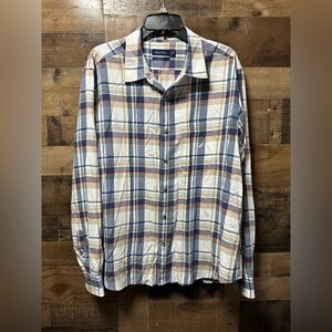Nautica Men’s XL Classic Fit Plaid Button-Up Shirt Long Sleeve Cotton